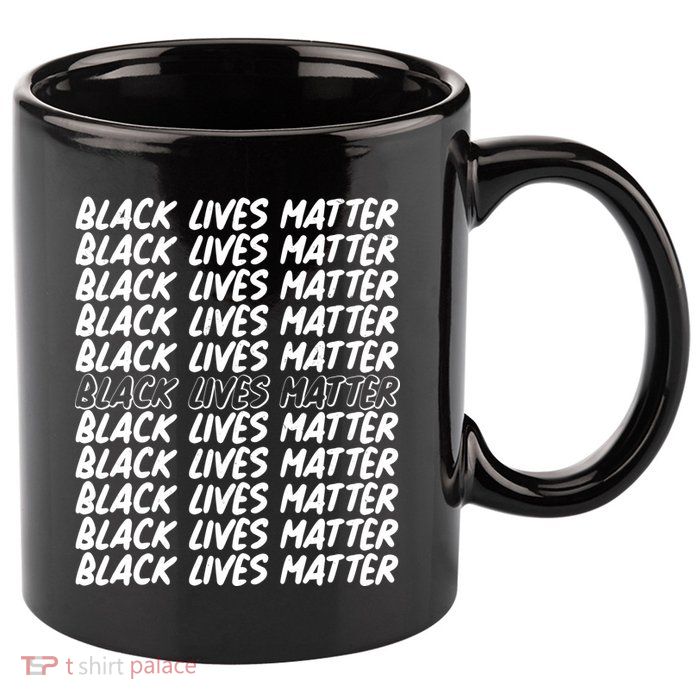 Black Lives Matter Pattern 11oz C Handle Ceramic Mug