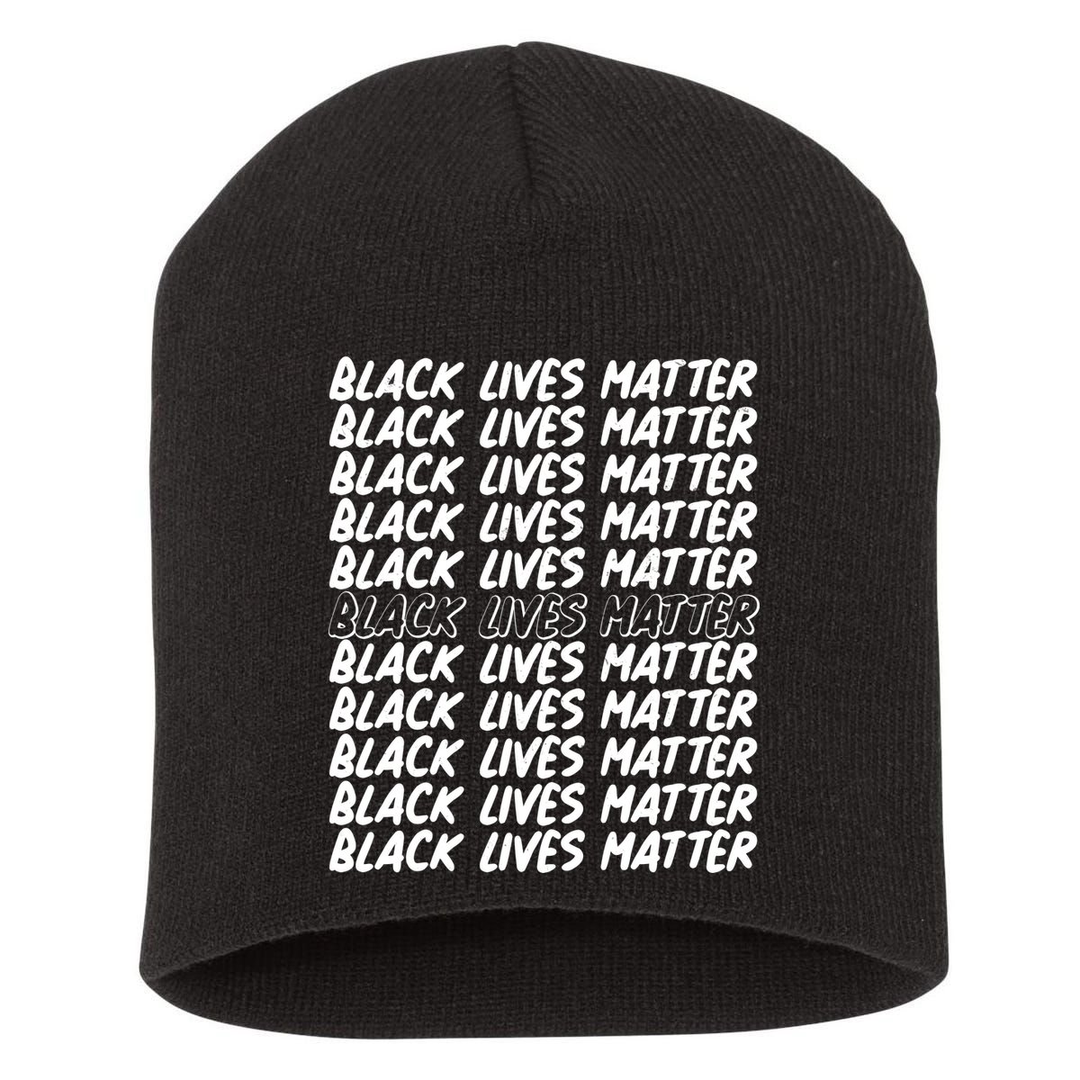 Black Lives Matter Pattern Short Acrylic Beanie