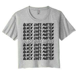 Black Lives Matter Pattern Women's Crop Top Tee