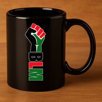 Black Lives Matter Power Fist 11oz C Handle Ceramic Mug