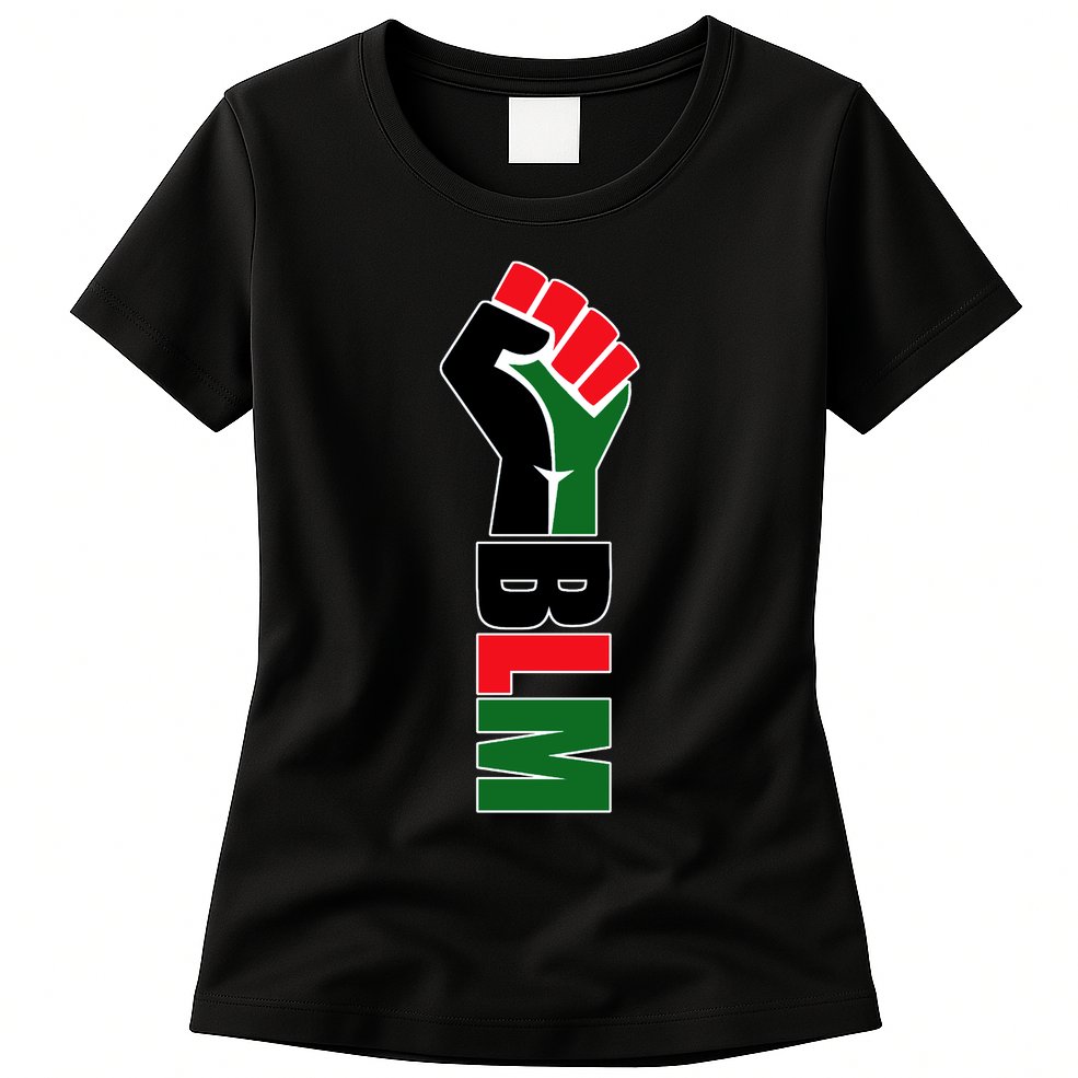 Black Lives Matter Power Fist Womens T-Shirt