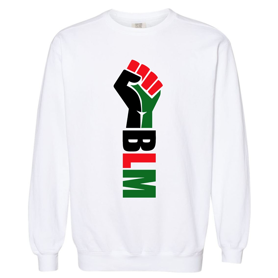 Black Lives Matter Power Fist Garment-Dyed Sweatshirt