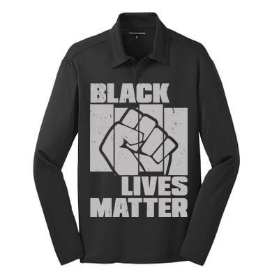 Black Lives Matter Protest Black Pride Silk Touch Performance Long Sleeve Polo