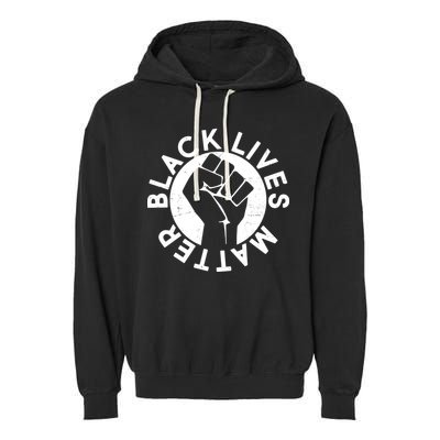 Black Lives Matter Protest Emblem Garment-Dyed Fleece Hoodie