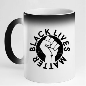 Black Lives Matter Protest Emblem 11oz Black Color Changing Mug