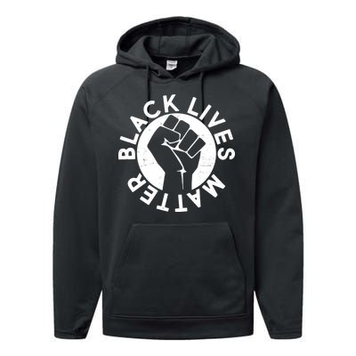 Black Lives Matter Protest Emblem Performance Fleece Hoodie