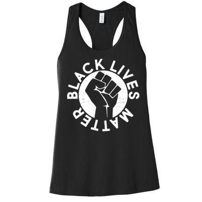 Black Lives Matter Protest Emblem Women's Racerback Tank