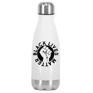 Black Lives Matter Protest Emblem Stainless Steel Insulated Water Bottle