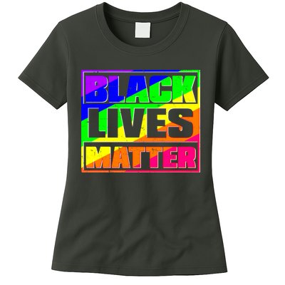Black Lives Matter Rainbow Womens T-Shirt