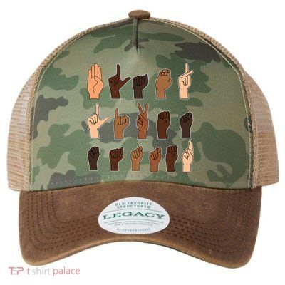 Black Lives Matter Sign Language Legacy Tie Dye Trucker Hat