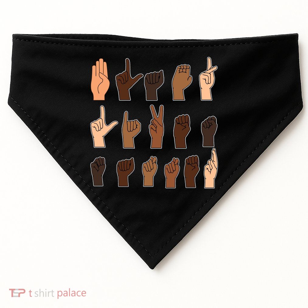 Black Lives Matter Sign Language USA-Made Doggie Bandana