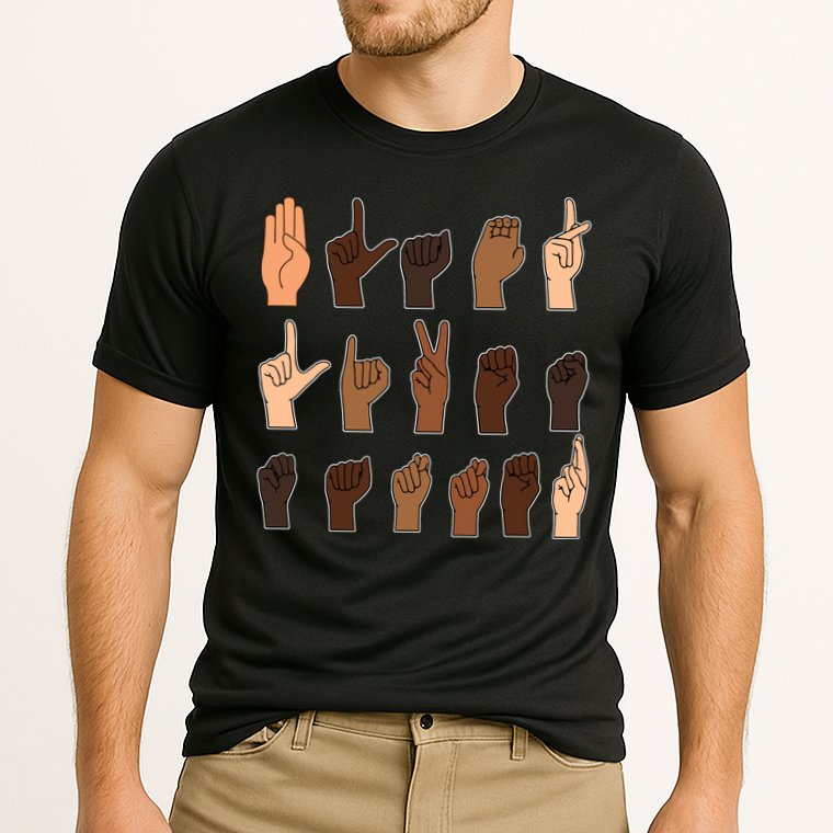 Black Lives Matter Sign Language Cooling Performance Crew T-Shirt