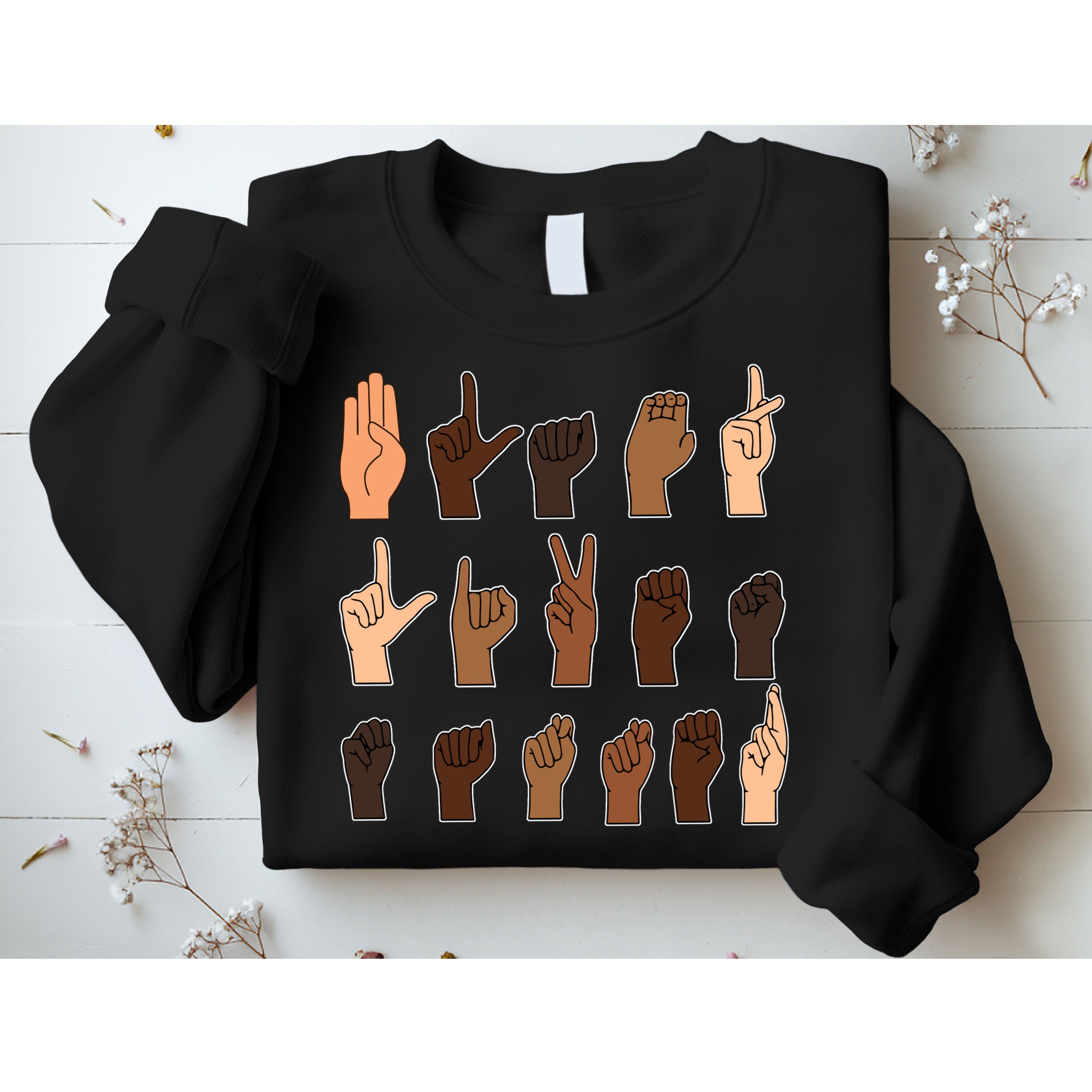 Black Lives Matter Sign Language Sweatshirt