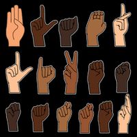 Black Lives Matter Sign Language Drawstring Bag