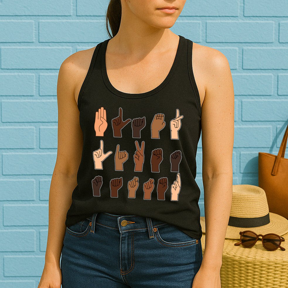 Black Lives Matter Sign Language Womens Tank Top