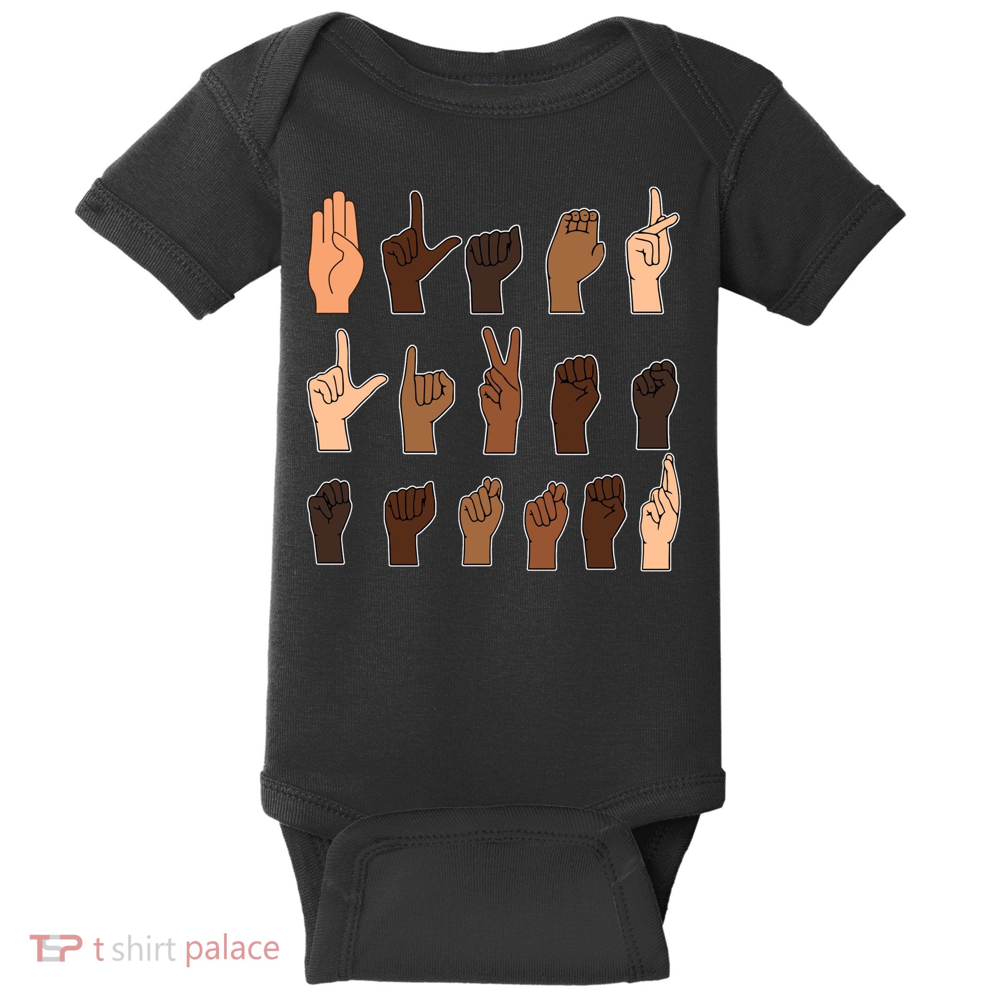 Black Lives Matter Sign Language Baby Bodysuit