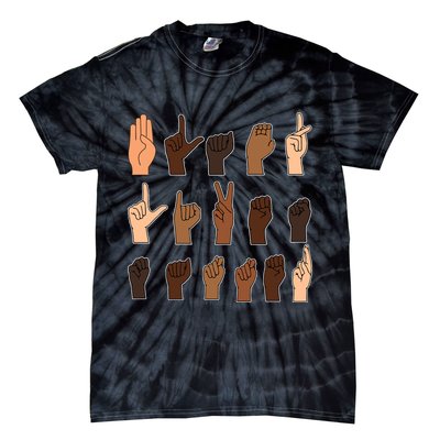 Black Lives Matter Sign Language Tie-Dye T-Shirt