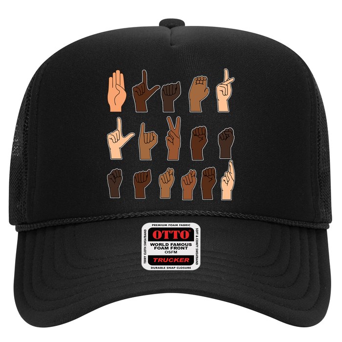 Black Lives Matter Sign Language Trucker Hat