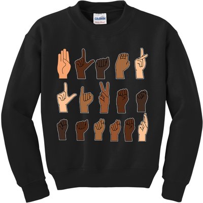 Black Lives Matter Sign Language Kids Sweatshirt