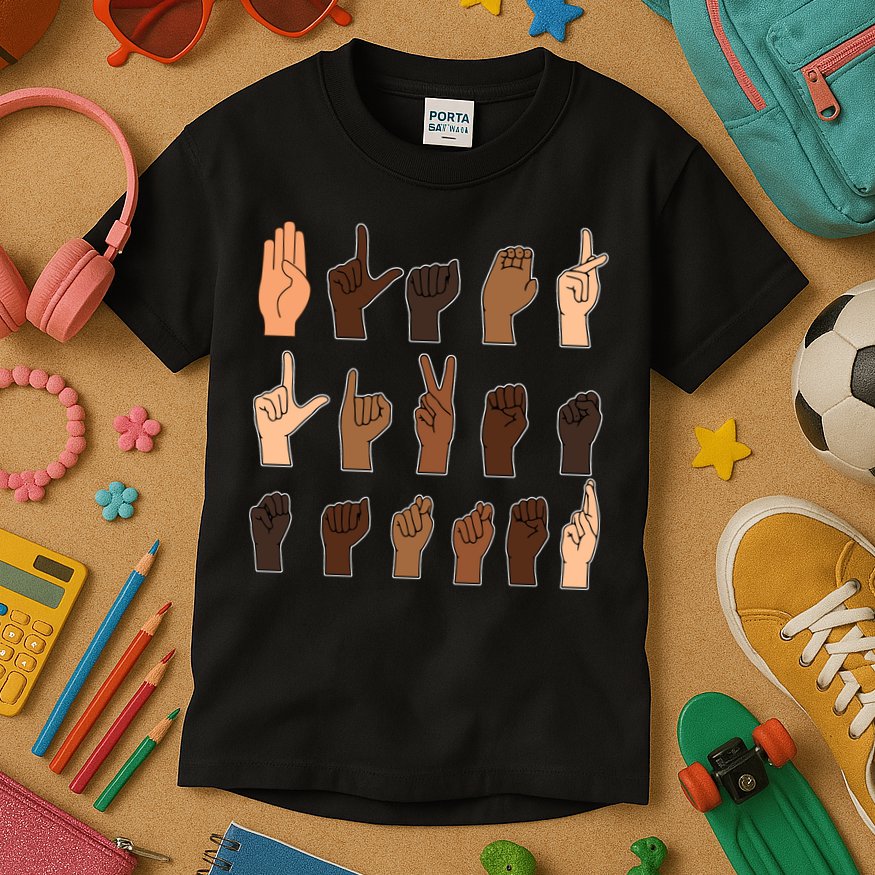 Black Lives Matter Sign Language Kids T-Shirt
