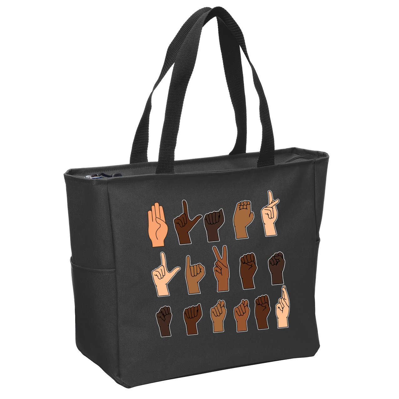 Black Lives Matter Sign Language Zip Tote Bag