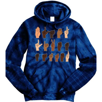 Black Lives Matter Sign Language Tie Dye Hoodie