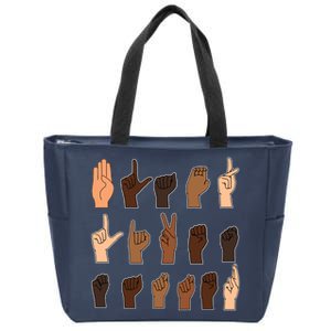 Black Lives Matter Sign Language Zip Tote Bag