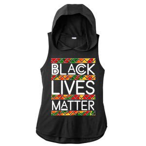 Black Lives Matter Traditional Colors Ladies PosiCharge Tri-Blend Wicking Draft Hoodie Tank