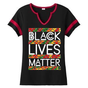 Black Lives Matter Traditional Colors Ladies Halftime Notch Neck Tee