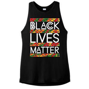 Black Lives Matter Traditional Colors Ladies PosiCharge Tri-Blend Wicking Tank