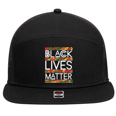Black Lives Matter Traditional Colors 7 Panel Mesh Trucker Snapback Hat