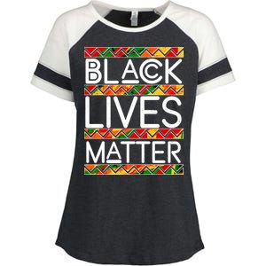 Black Lives Matter Traditional Colors Enza Ladies Jersey Colorblock Tee