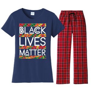 Black Lives Matter Traditional Colors Women's Flannel Pajama Set