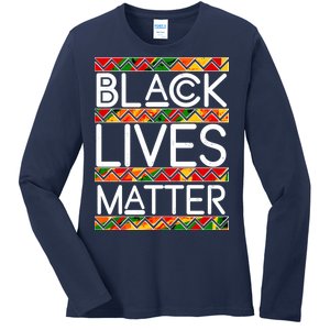 Black Lives Matter Traditional Colors Ladies Long Sleeve Shirt