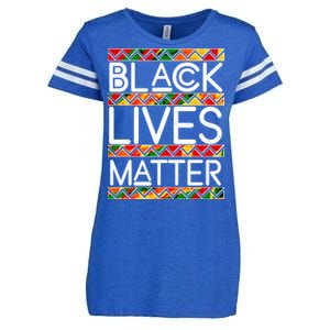 Black Lives Matter Traditional Colors Enza Ladies Jersey Football T-Shirt