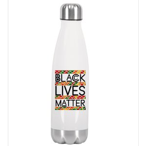 Black Lives Matter Traditional Colors Stainless Steel Insulated Water Bottle