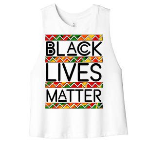 Black Lives Matter Traditional Colors Women's Racerback Cropped Tank