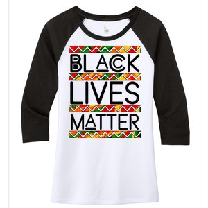 Black Lives Matter Traditional Colors Women's Tri-Blend 3/4-Sleeve Raglan Shirt