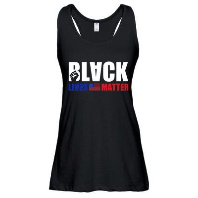 Black Lives Matter US Flag Ladies Essential Flowy Tank