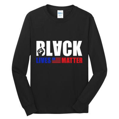 Black Lives Matter US Flag Tall Long Sleeve T-Shirt