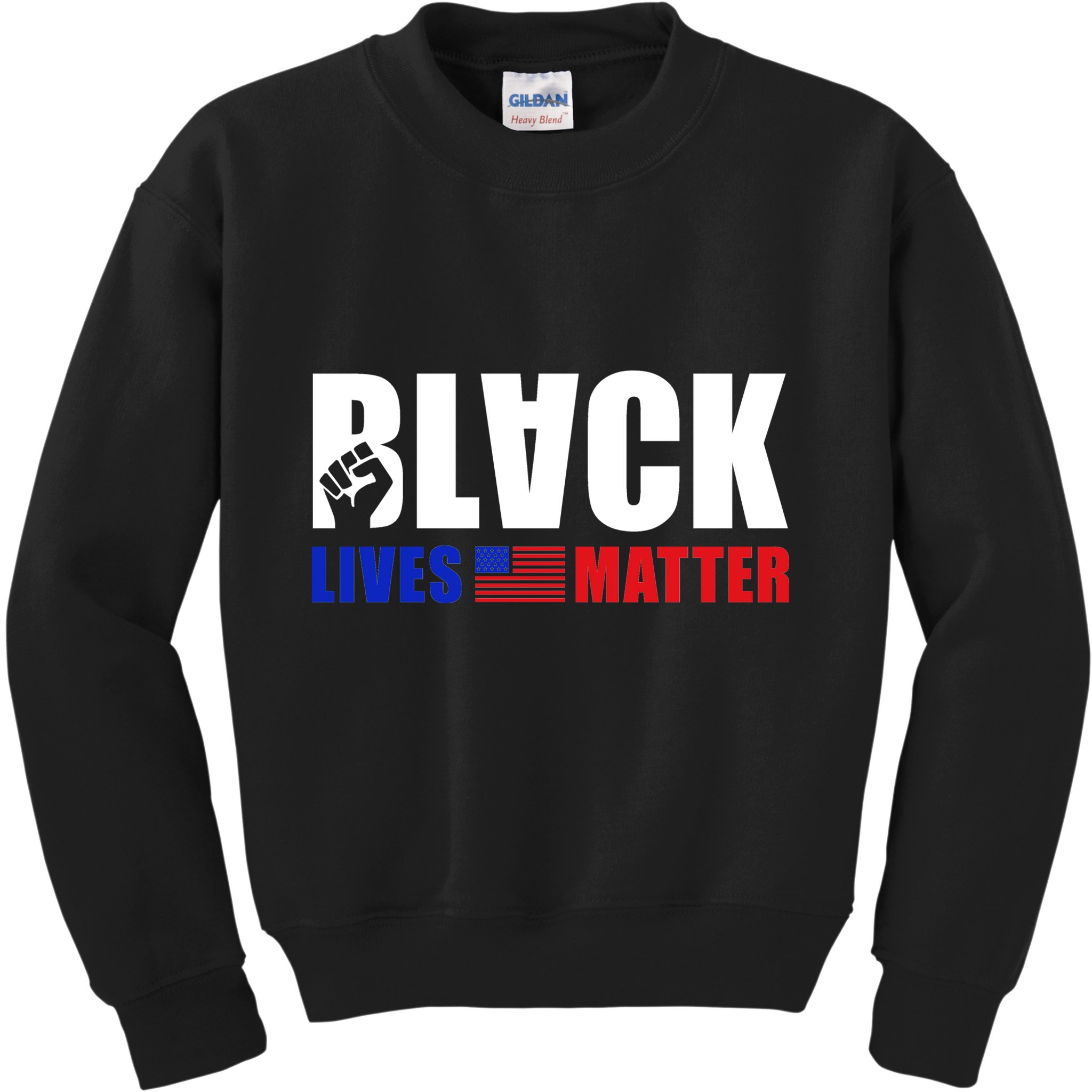 Black Lives Matter US Flag Kids Sweatshirt