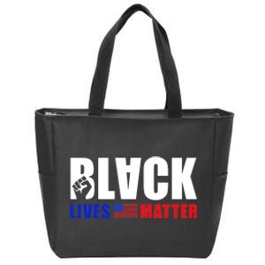 Black Lives Matter US Flag Zip Tote Bag