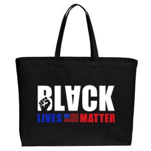 Black Lives Matter US Flag Cotton Canvas Jumbo Tote