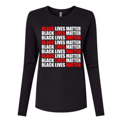 Black Lives Matter Word Mash-Up Design Womens Cotton Relaxed Long Sleeve T-Shirt