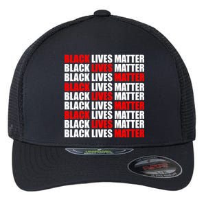 Black Lives Matter Word Mash-Up Design Flexfit Unipanel Trucker Cap