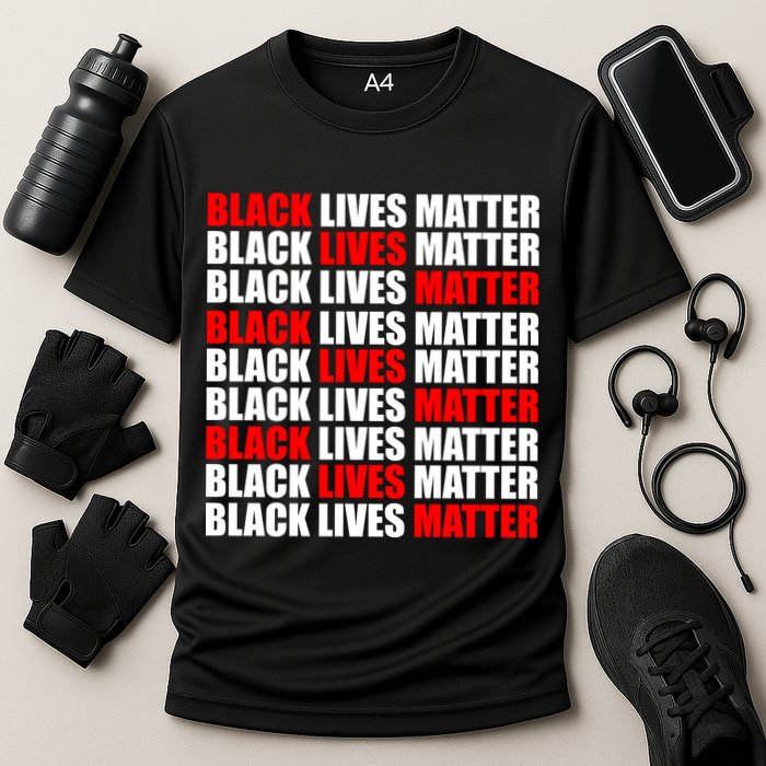 Black Lives Matter Word Mash-Up Design Cooling Performance Crew T-Shirt