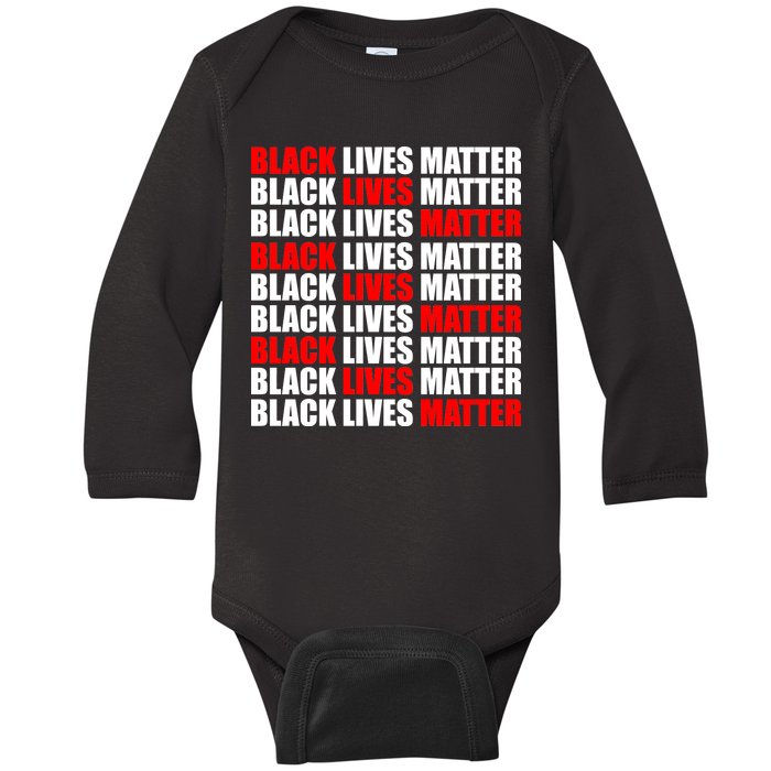 Black Lives Matter Word Mash-Up Design Baby Long Sleeve Bodysuit