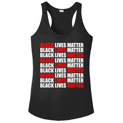 Black Lives Matter Word Mash-Up Design Ladies PosiCharge Competitor Racerback Tank