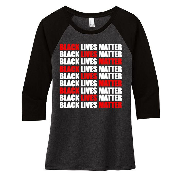 Black Lives Matter Word Mash-Up Design Women's Tri-Blend 3/4-Sleeve Raglan Shirt