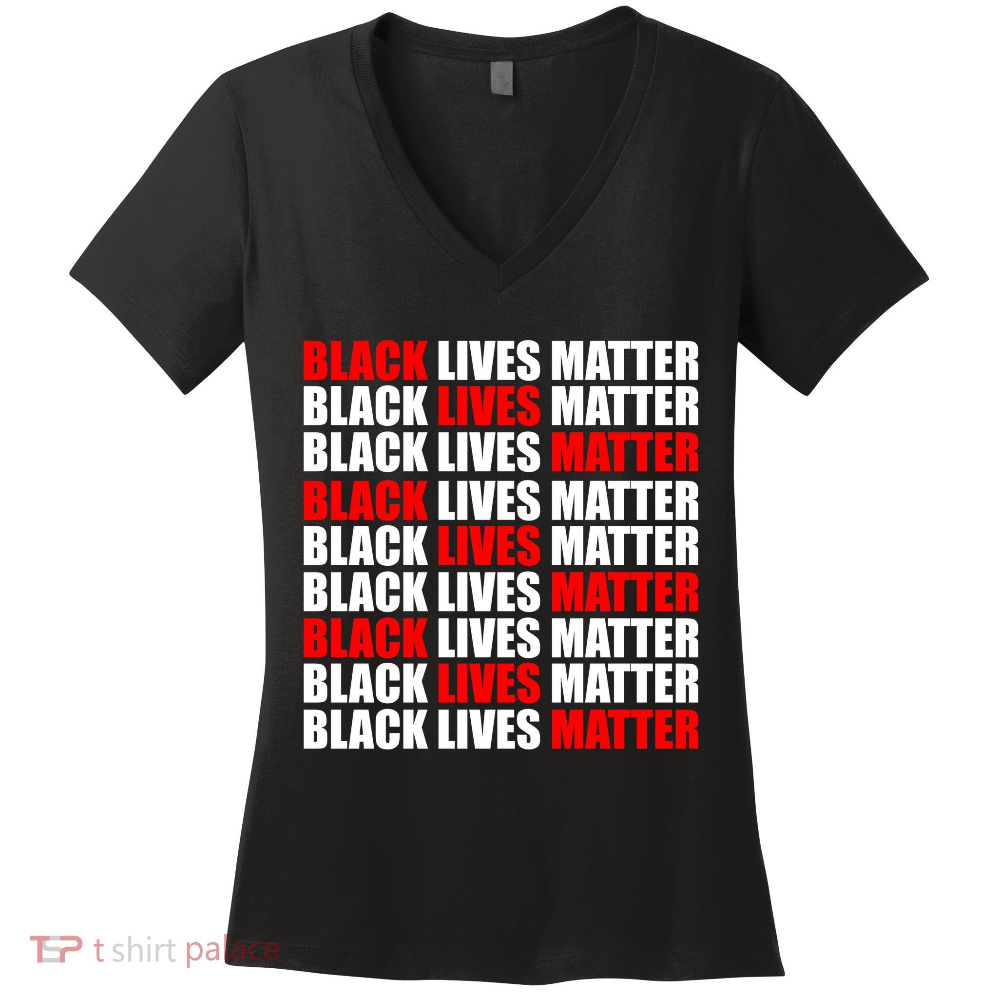 Black Lives Matter Word Mash-Up Design Women's V-Neck T-Shirt
